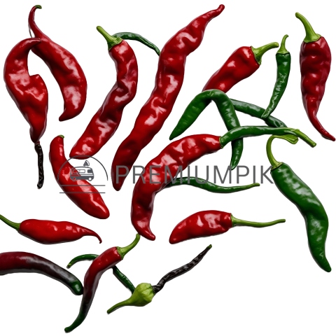 Red and green chillies transparent photo