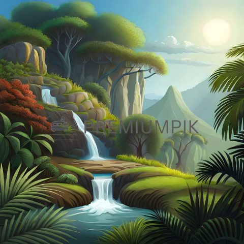 Waterfall ai art image