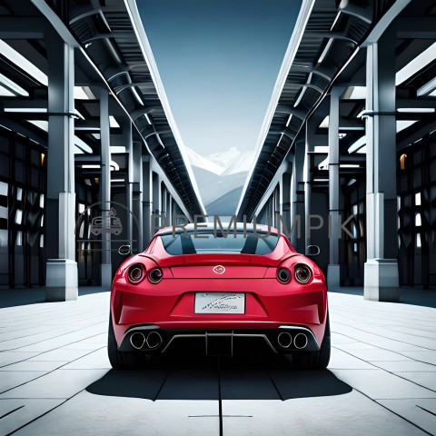 Red Sports Car Parked