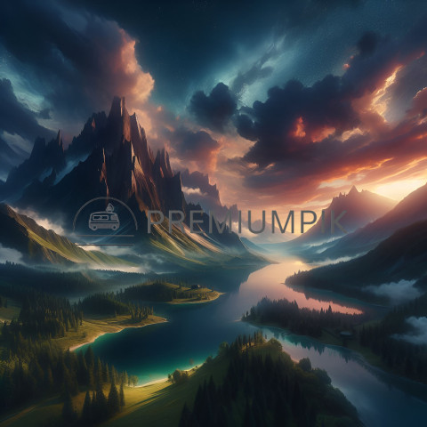 mountains image ai generated
