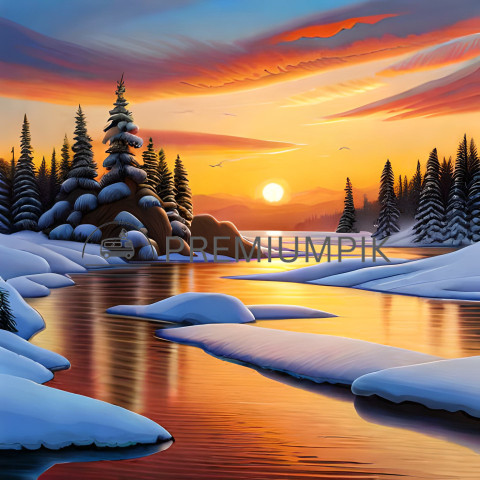 winter landscape image ai