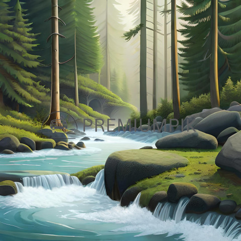 waterfall ai image