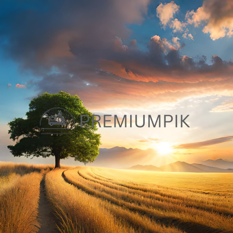 Tree in grass field